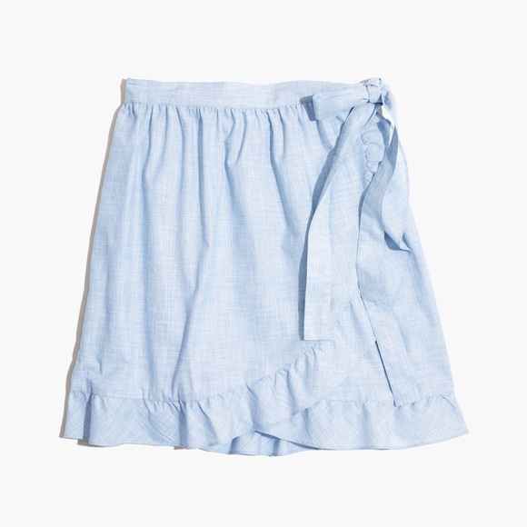 Madewell Dresses & Skirts - MADEWELL Meadow Blue Wrap Skirt!